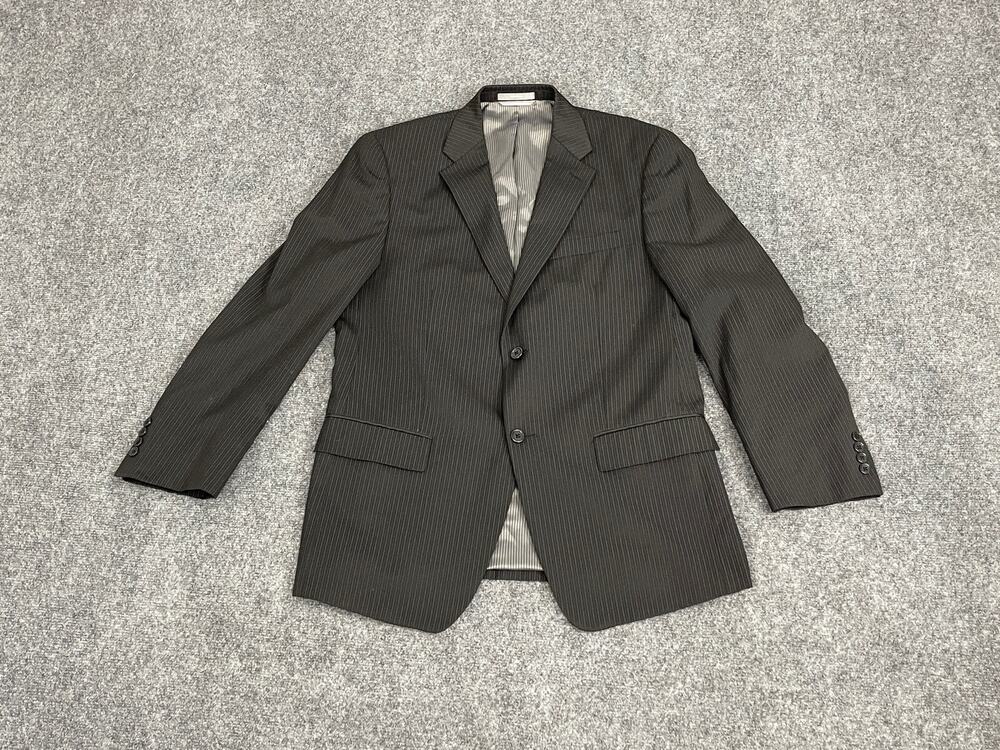 Joseph Abboud Suit Jacket Men’s 40R Striped Black Sport Coat Classic Blazer N19